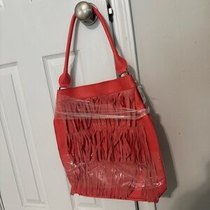 Fringe Coral Shoulder Bag Western Style Boho
